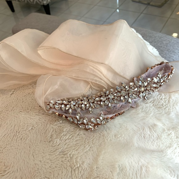 Strapless blush pink gown from David’s bridal. Worn once - Picture 11 of 12